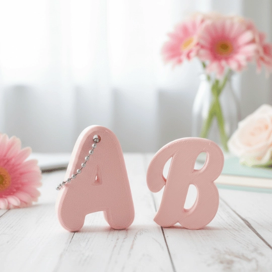 Llavero o charm con inicial- Letra bubble