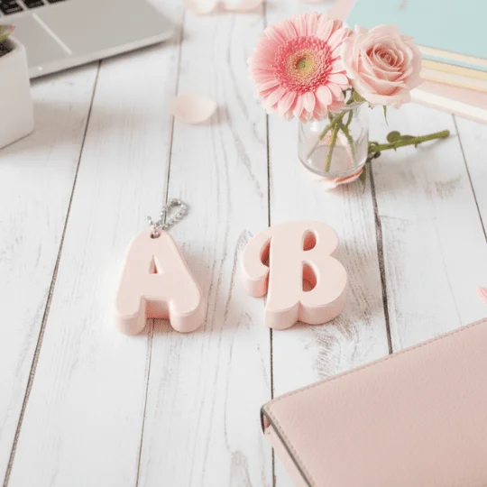 Llavero o charm con inicial- Letra bubble - Imagen 2